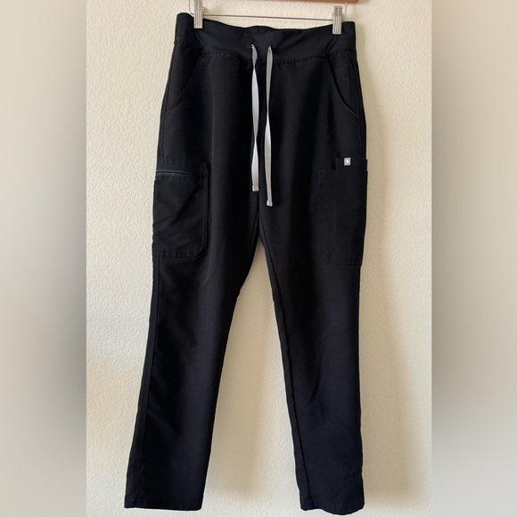 Figs Women's Black Joggers with White Drawstring - Picture 1 of 4